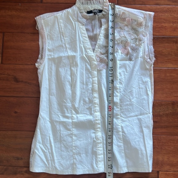 Alex Marie Short Sleeve Button Blouse Butterfly Pink Gray Ivory Size 6 - Picture 8 of 8